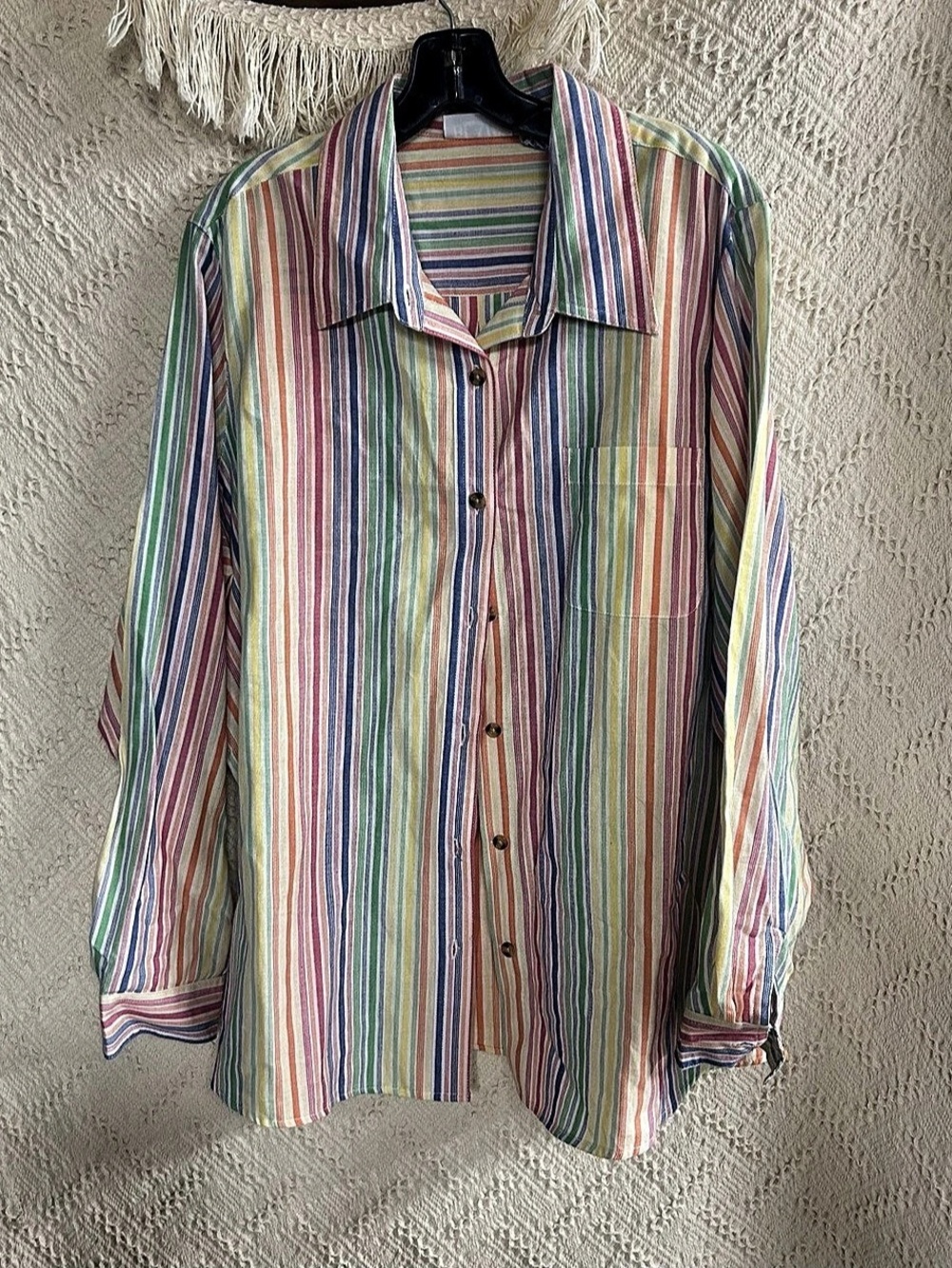 Blair Striped Cotton Button Down Shirt XL Like New